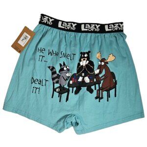 Lazy One Boxer Briefs M Funny Animal Moose Bear Raccoon Poker Game Gag Gift Men